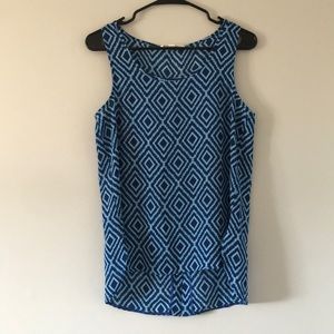 Patterned Blue Tank Top